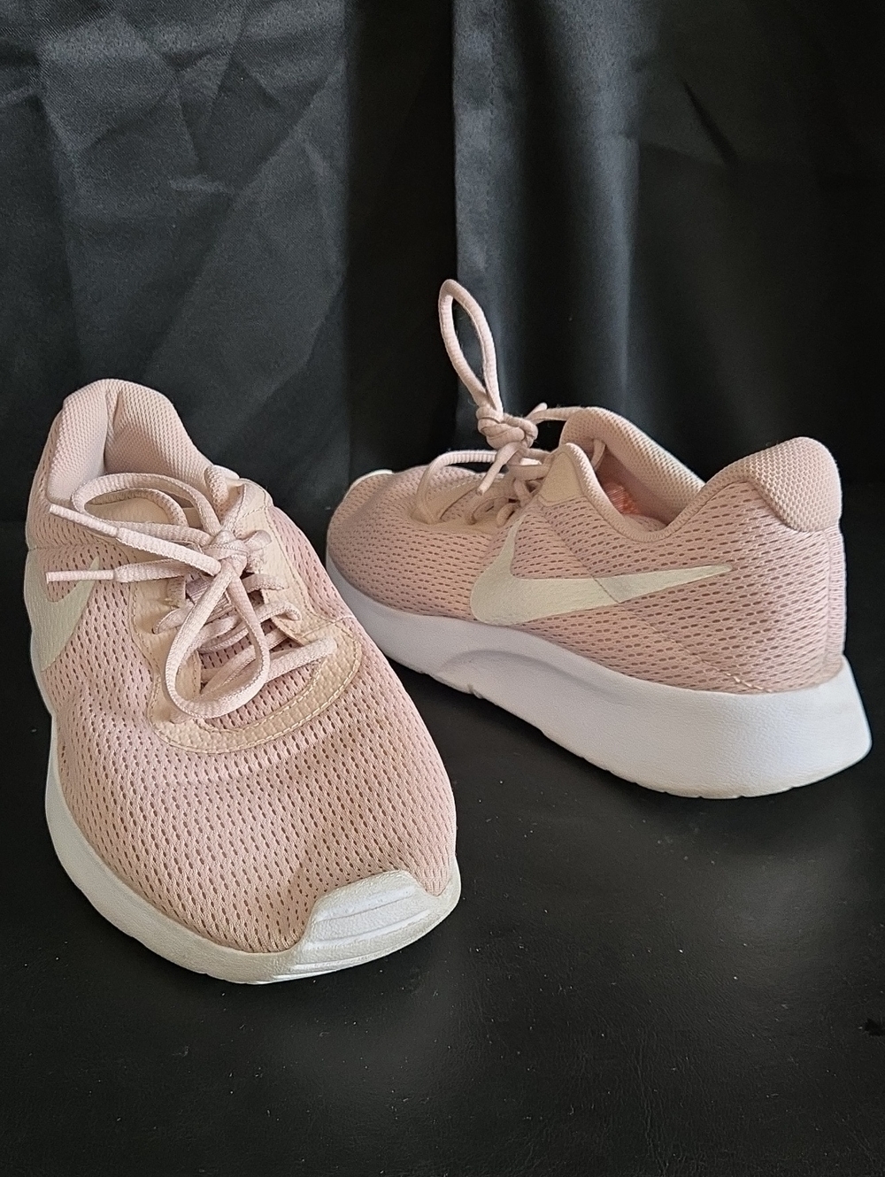 Nike Women’s Pale Pink Mesh Running Sneakers with White Swoosh